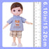 6 Inches Set, Boy Dolls Ball Jointed Doll Kids Boy Doll with Clothes,with Gift Box and Greeting Card, Ideal Gift