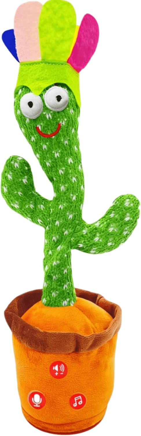 JAKCJFII Adjust Volume Dancing Talking Cactus Baby Toy Singing Mimicking Recording Toys Repeats