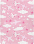 KICPOAY 52 28 Airplanes Clouds Star Pink Fitted Crib Sheets Stretchy Portable Playard Sheets for Baby Toddler