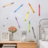 CozyDecor 12" Big Crayon Wall Decals Decorations DIY Stickers for Classroom Playroom, Crayon Decals Stickers for Walls