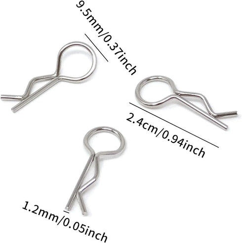 Honbay 100PCS 1/10 Metal Car Truck Buggy Shell Body Clips Pins for RC Vehicles