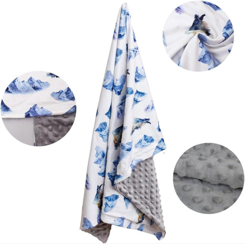 FIGEPO 30 40 Inch 1) New Born Baby Boy Blanket Double Layer Fuzzy Nursery Toddler Blankets Soft Minky Daycare Baby Boys