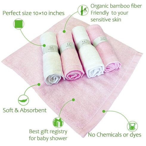 Set 6 elves Bamboo Viscose Washcloth Baby of - Ultra Soft Wash Cloths for Face and Body - Small Face Towel for Baby