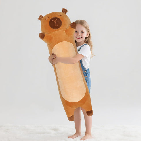 33 ih Cute Capybara Plush, Capybara Stuffed Animal, Long Capibaras Peluches Body Pillow Kawaii Plushies Decor Gifts