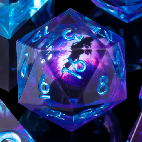 YEMEKO Dargon's Eye D20 Dice, Single Dragon Eye DND Dice with Resin Sharp Edge, 22Mm Handmade Polyhedral