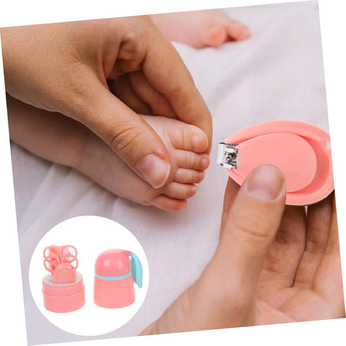 Nail Care Versatile Grooming Kit with Cute Case Includes Nail Clipper Scissors File Tweezer for Newborn Fingernail