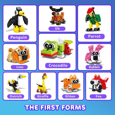 HOGOKIDS Party Favors for Kids, 30 Kinds of Animals Building Block Toy 20 Pack, Birthday Gift for Ages 4-12