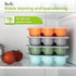 Baby Food Storage Container - 1.5oz x 12 Pods Silicone Freezer Tray with Lid for Homemade Baby Food (Green)