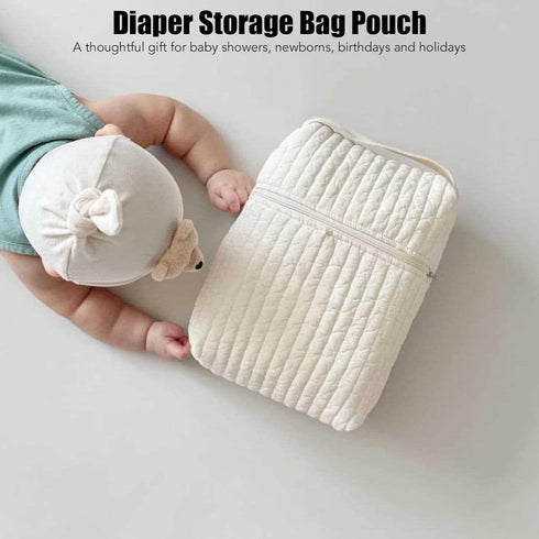 Bnineteenteam Large Capacity Cotton Diaper Storage Pouch - Portable Handheld