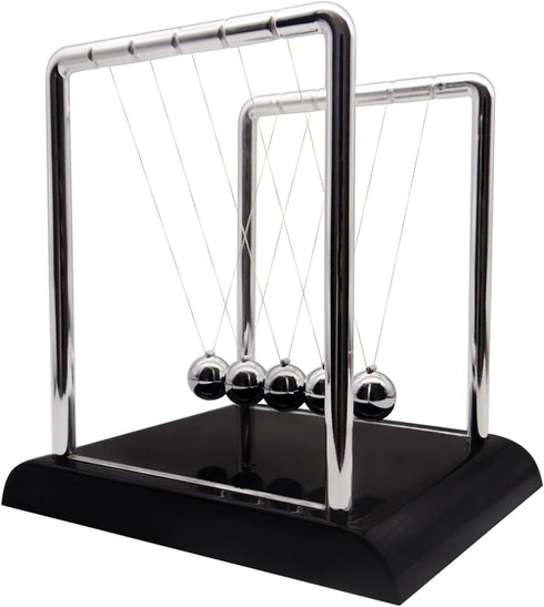 Newtons Cradle Balance Pendulum, Swinging Kinetic Balls, Fun Science Learning Physics Toy, Calm Down Fidgets Kit (Large
