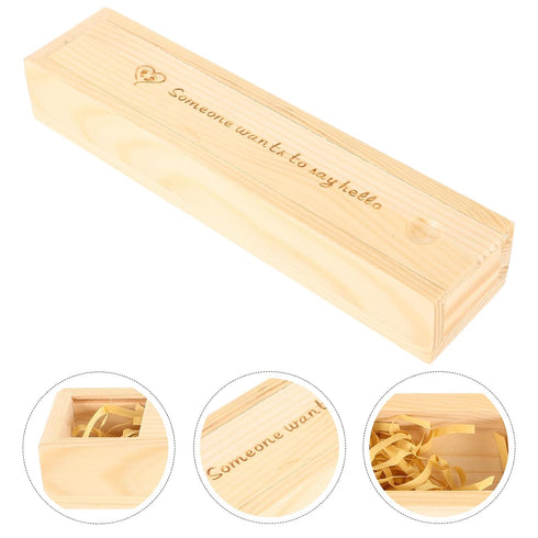 SUPVOX Wooden Pregnancy Test Keepsake Box with Lid for Newborn Announcement Multipurpose Memory Storage Organizer