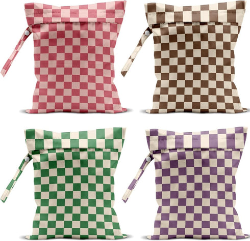 VBCVBGFH 4 Pack Cute Wet Bag Waterproof Washable Reusable Wet Dry Bag for