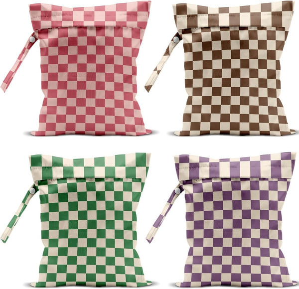 VBCVBGFH 4 Pack Cute Wet Bag Waterproof Washable Reusable Wet Dry Bag for