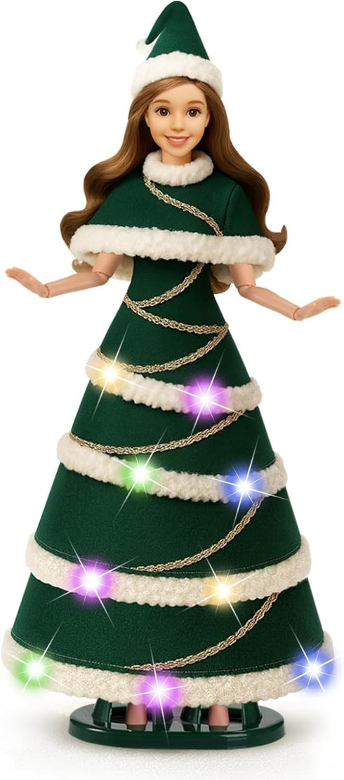 Lady Cat 11.5-Inch Light-Up Decorative Doll with LED Dress,3 Lighting Modes (Slow Flash, Fast
