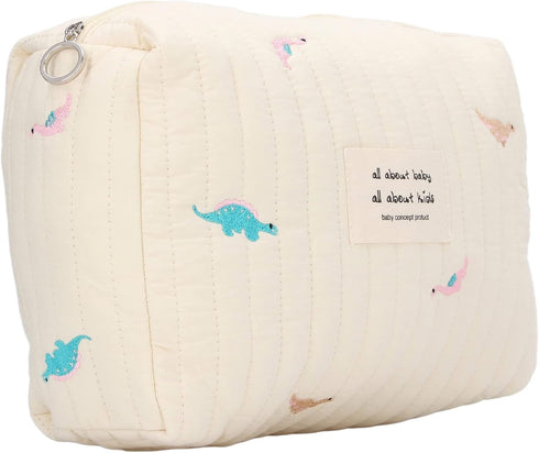 FOLOSAFENAR Diaper Bag Pouch, Dinosaur Embroidery Multipurpose Storage Organizer for Wallet