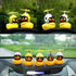 wonuu Rubber Duck Car Decorations - Cute Yellow Duck Dashboard Ornaments with Propeller (W-8&Black)