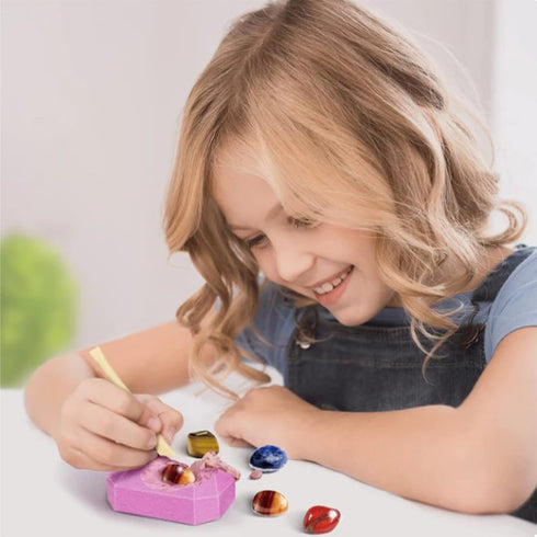 12-Pack Gem Digging Kit for Kids - Educational STEM Crystal and Mineral Excavation Science Toys