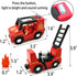DSHMIXIA Set Wooden Train Cars Track Accessories Rescue Fire Truck Small Vehicles Magnetic Train Cars Fit for Wooden