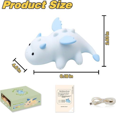 Cute Silicone Night Light for Kids - Touch Control LED Nursery Lamp for Baby Toddler Bedroom, Portable Battery Powered