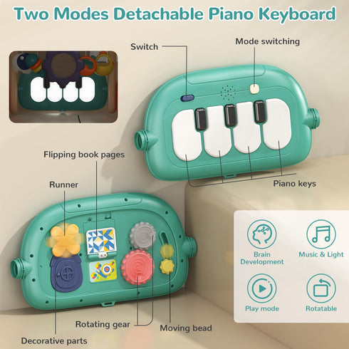 3 1 Tummy 5 0-14 in Baby Play Mat Gym, Kick and Play Piano Gym with Music Light, Activity Time Play mat with Learning