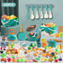 Zero Zoo 240Pcs Set Kids Mini Play Kitchen Accessories, Play Pans, Pots, Cookware with Desserts, Cuttable Veggies & BBQ