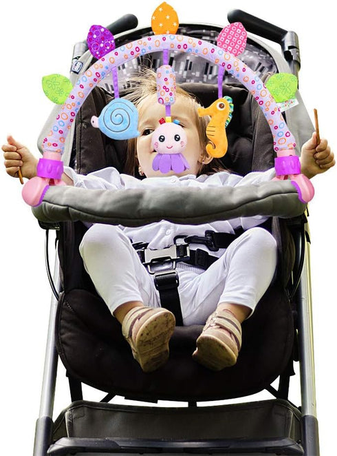 Caterbee Purple Travel Arch Bassinet Toys - Engaging Activity Toy Bar for Baby