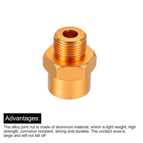 MECCANIXITY Wheel Hex Hub Adapter with M4 Threaded Axle, 12mm to 17mm Extension Conversion Nuts for 1/10 & 1/8 Car