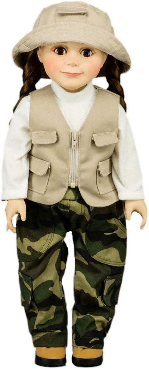 The Queen's Treasures 18 Inch Doll Clothes & Accessories, 4 Pc Fishing Outfit with Pants, Hat, Vest & Shirt
