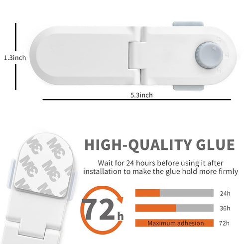 Locks2-Pack) Child Proof Cabinet Baby proofing Cabinet Drawer Door Latches Child Safety Locks no Tools Need or Drill