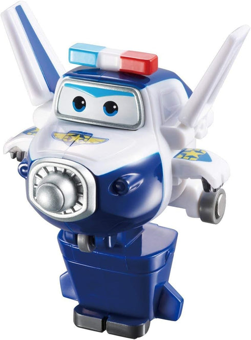 Super Wings 7" Paul's Police Cruiser with 2" Transform-a-Bot Paul Mini Figure, Fun Preschool Toy Plane