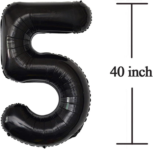 Black 50 Number Balloons, Giant Jumbo Foil Mylar for 50th Birthday Party Supplies