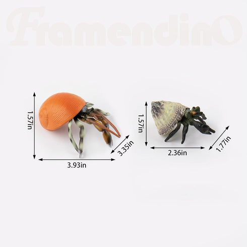 Framendino 4 Pack , Realistic Sea Animals Hermit Crab Model for Home Decorations