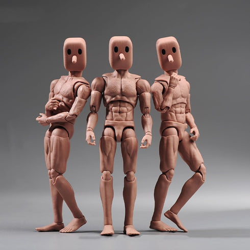 1/12 Figure,6inch (NT-02W Fremego Scale Male Action Super Flexible Strong Muscular Figure Body Square Head Miniature