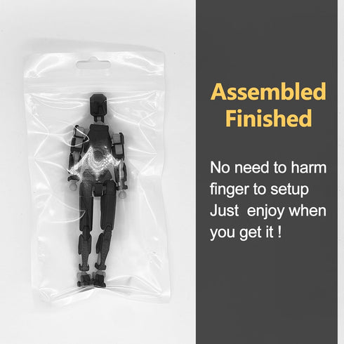 (Assembly Completed) 3D Printed Figure 5.54-inch Titan 13 Action Figure with 9 Types of Weapons and 5 Types of Hands, Dummy 13 Action Figure,Lucky 13 Action Figure (White)