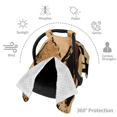 Hcpwzrf Leopard Safari Animal Print Baby Car Seat Cover & Nursing Cover - Breathable Stretch Multi-Use Cover