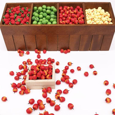 SXFSE 1:12 10 Set Dollhouse Decoration Accessories, Dollhouse Pcs Farm Props Kitchen Miniature Food Play Fruit (Red
