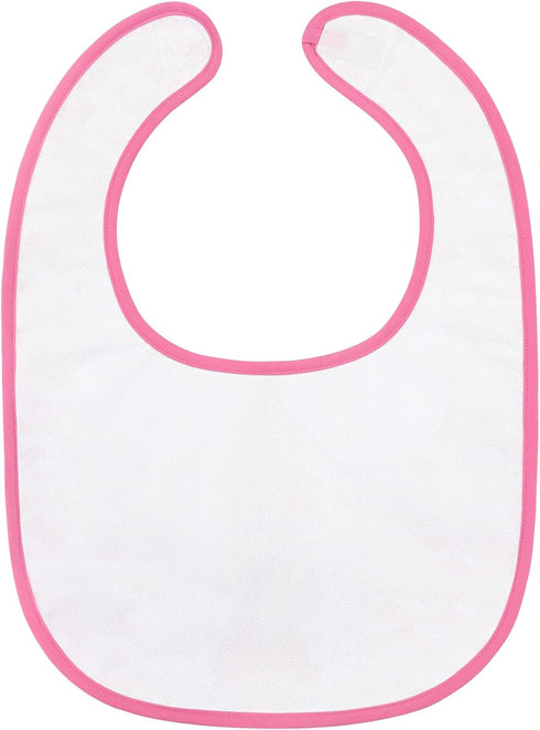 Littleforbig Adult Bib - Cotton Waterproof Babydoll Printed, Adjustable Velcro Closure - Pretty in Pink