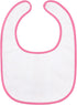 Littleforbig Adult Bib - Cotton Waterproof Babydoll Printed, Adjustable Velcro Closure - Pretty in Pink