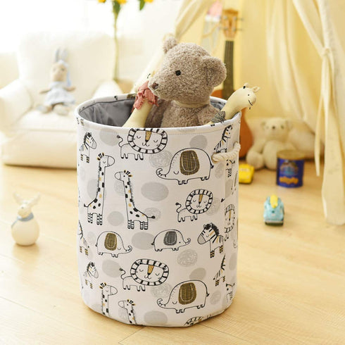 INough Kids Laundry Hamper - Baby Stuffed Animal Organizer, Toy Basket, Safari Nursery Decor, Giraffe