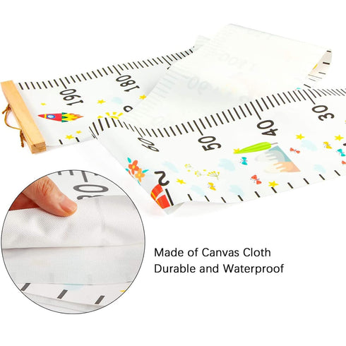 MIBOTE Baby Growth Height Chart, Handing Ruler Wall Decor for Kids, Canvas Removable Height Growth Chart 79" x 7.9"