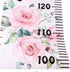Baby Growth Chart Ruler Wall Hanging Measurement Chart with Wood Frame for Kids Nursery Room 8'' x 79'' (Pink Flower)