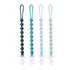 4 Pcs Green Baby Silicone Teething Pacifier Clip,One-piece Design,Round Shape,Textured Surface,BPA Free.