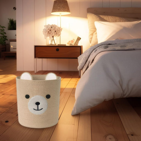 Saiiwnn Bear Basket for Nursery, Baby Baskets for Storage, Baby Shower Baskets, Laundry Basket, Storage Hamper