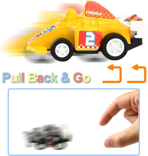 Yeonha Toys Pull Back Vehicles, 12 Pack Mini Assorted Construction Vehicles and Race Cars