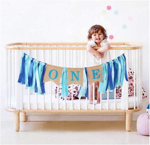 The Only One 1st No.1 KB002 Baby Boy Birthday Boy Decorations Include High Chair Banner - Cake Party Supplies - Happy