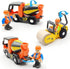 DSHMIXIA Set Set) Wooden Train Cars Track Accessories Rescue Roller Truck and Mix Truck Toys Small Vehicles Magnetic