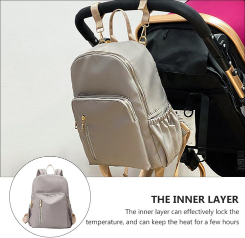 ELEOUTI Backpack Backpack Diaper Bag with Insulated Bottle Pouch and Stroller Straps for Moms, Large Capacity