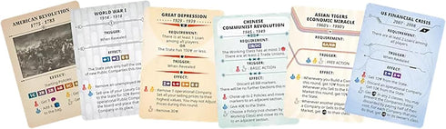 Historical Events Expansion - 50 New Cards for Unique Asymmetric Card Driven Board Game, Ages 14+, 2-4 Players