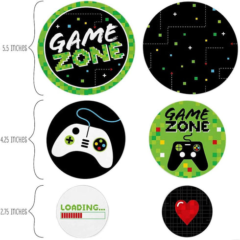 Giant Circle Confetti - Big Dot of Happiness Game Zone - Pixel Video Game Party Decorations - 27 Count