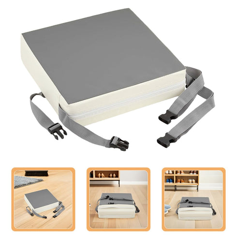 TOYANDONA Dining Booster Seat, Portable High Chair Booster Cushion with Detachable Sponge Pad, Leather Cover, Non-Slip